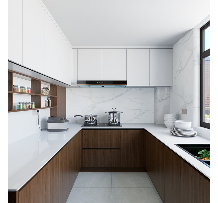 整体厨柜：免漆饰面板